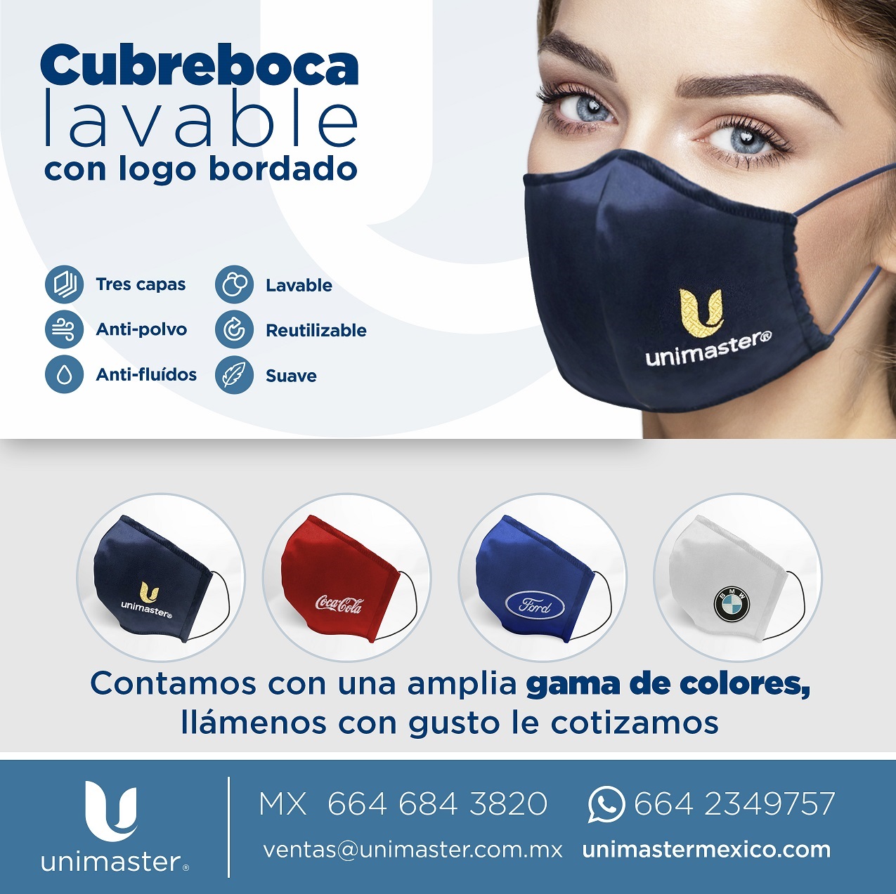 Cubrebocas Personalizado Lavable